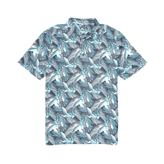 Tommy Bahama Men's, IslandZone Jungle Bay Short-Sleeve Polo Shirt, Blue, S