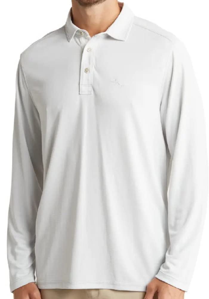Tommy Bahama Men's Paradise Cove Long-Sleeve Polo Shirt (Zinc Gray 3X-Large Big, 3XB)