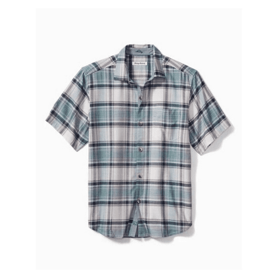 Tommy Bahama Men's Romero Plaid, Short Sleeve Shirt, in Teal, S