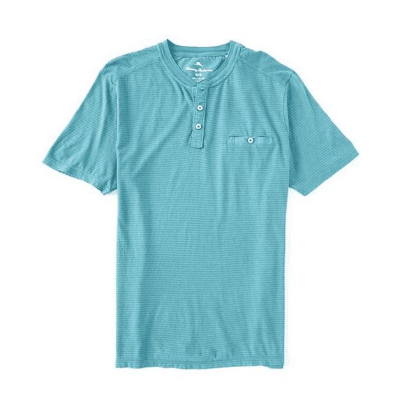 Tommy Bahama Schooner Stripe S/Sleeve Henley ST226158 Cotton Blue Chaise size M