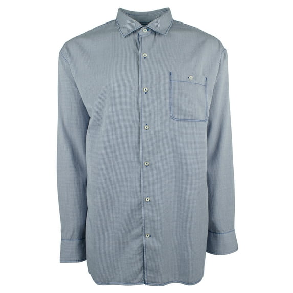 Tommy Bahama Men's Shirts Long Sleeve Twill Check Shirt Ocean Deep XXLT