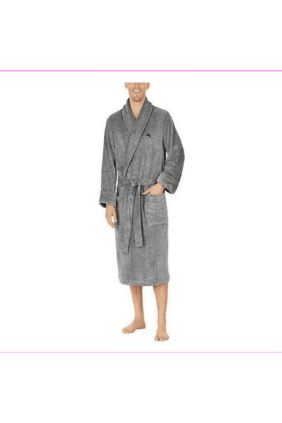 Men's Soft Plush Robe , Grey ,Size S/M