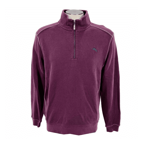 Tommy Bahama Men's TB21966T Relaxed Hlalf Zip Sweater Grape Wine M