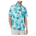 thumbnail image 1 of Tommy Bahama Men's Veracruz Cay Aqua Fronds S/Sleeve Camp Shirt, Beach Glass, Sm, 1 of 2