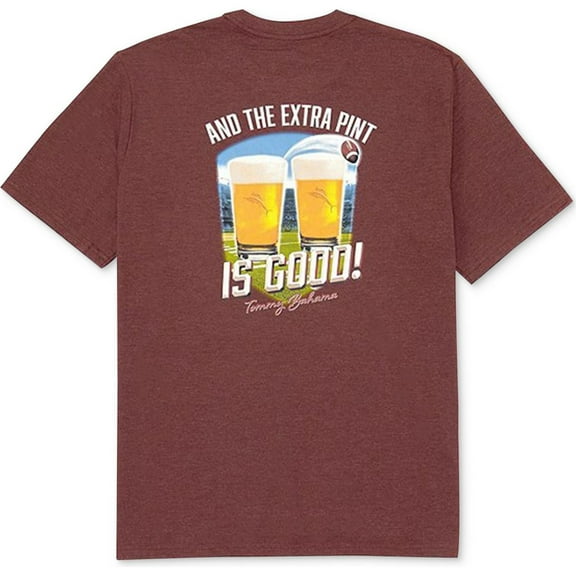 Tommy Bahama Mens Extra Pint Is Good Graphic T-Shirt, Red, Small