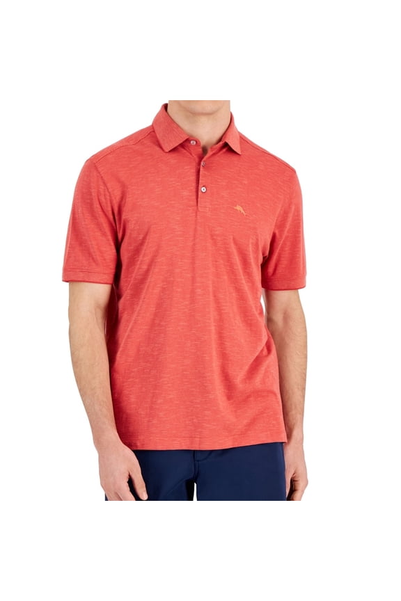 Mens Portola Point Space-Dyed Striped Polo Shirt, Red, Small