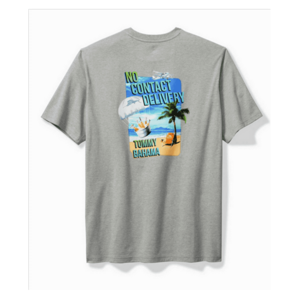Tommy Bahama Mens Regular fit Short Sleeve Graphic T-Shirt Shirt Medium Grey