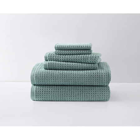 Tommy Bahama Northern Pacific Collection 6 Piece Towel Set - Decorative Luxury Hotel Spa Quality Bathroom Linens, Absorbent Fade Resistant, 6 Piece, Bay Blue