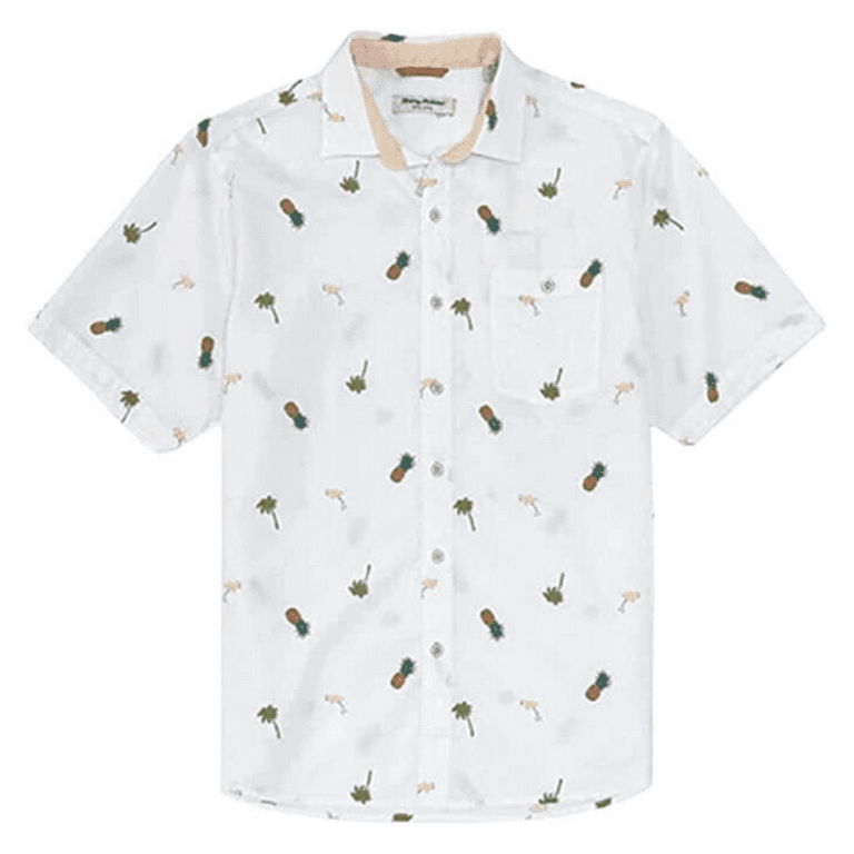 125 Tommy Bahama Men s Flamingo Tango Camp Short Sleeve Shirt White S Walmart