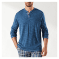 thumbnail image 1 of Tommy Bahama Oahu Shores Henley Tee Bering Blue,S, 1 of 2