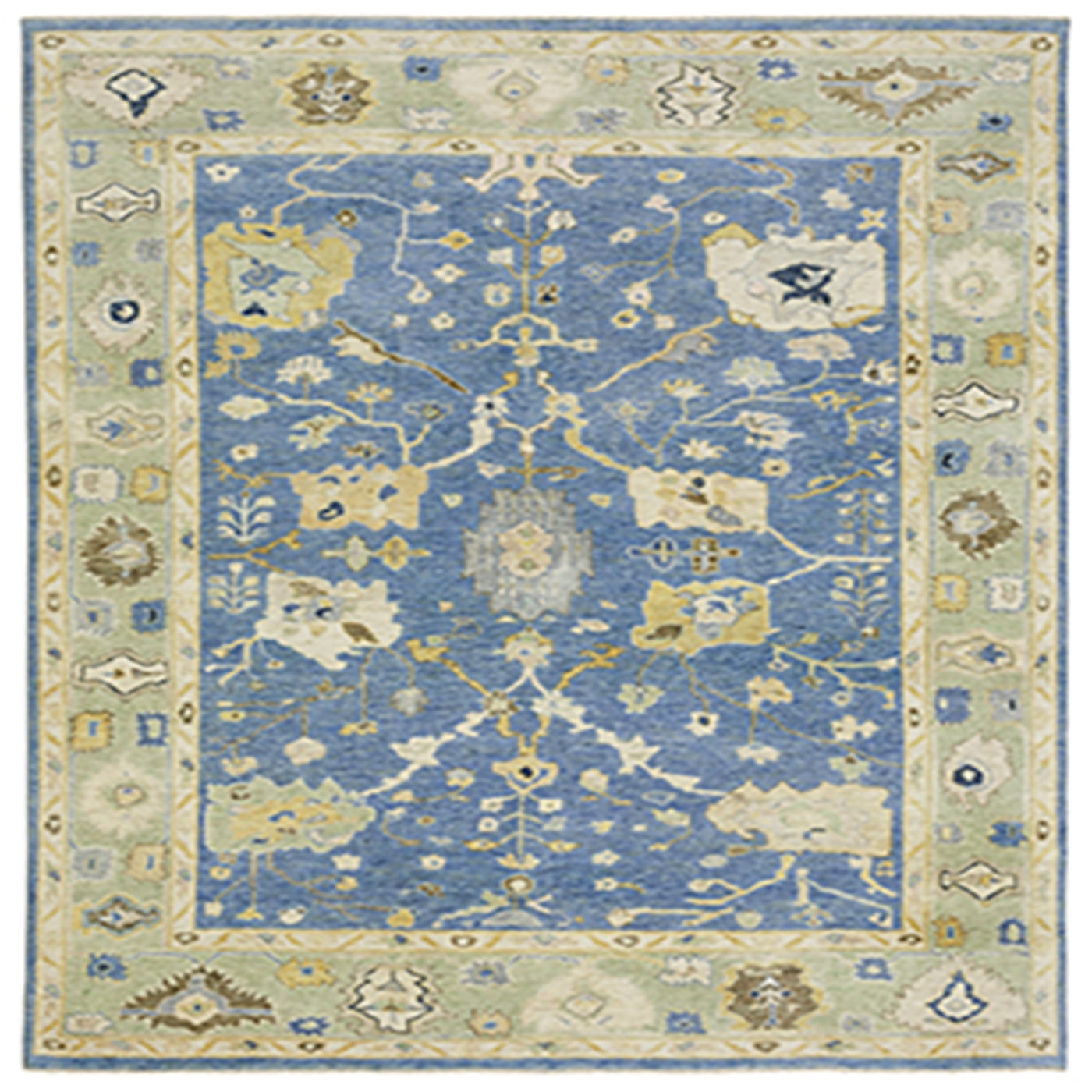 Blue Wool Hand-Knotted Oriental 2' x 3' Area Rug