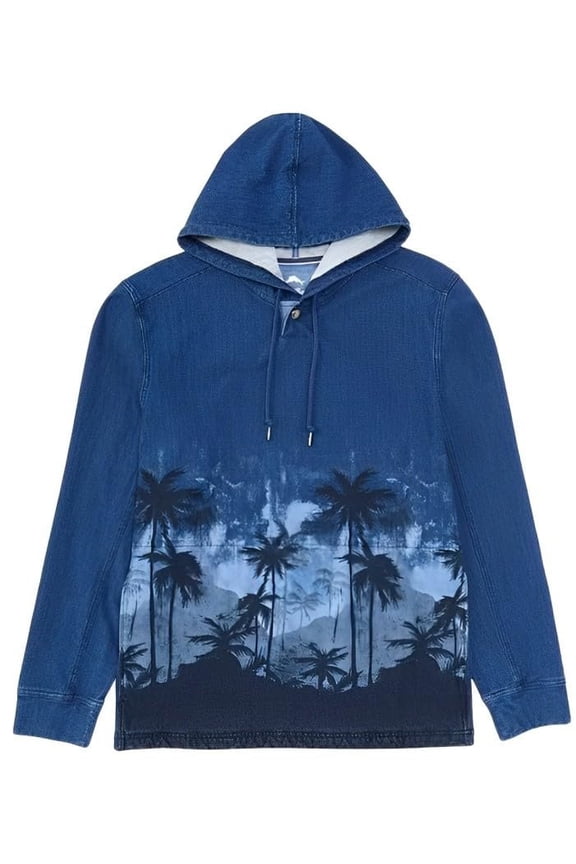 Palm Flurry Baja Hoodie US, Alpha, XX-Large, Regular, Regular, Indigo