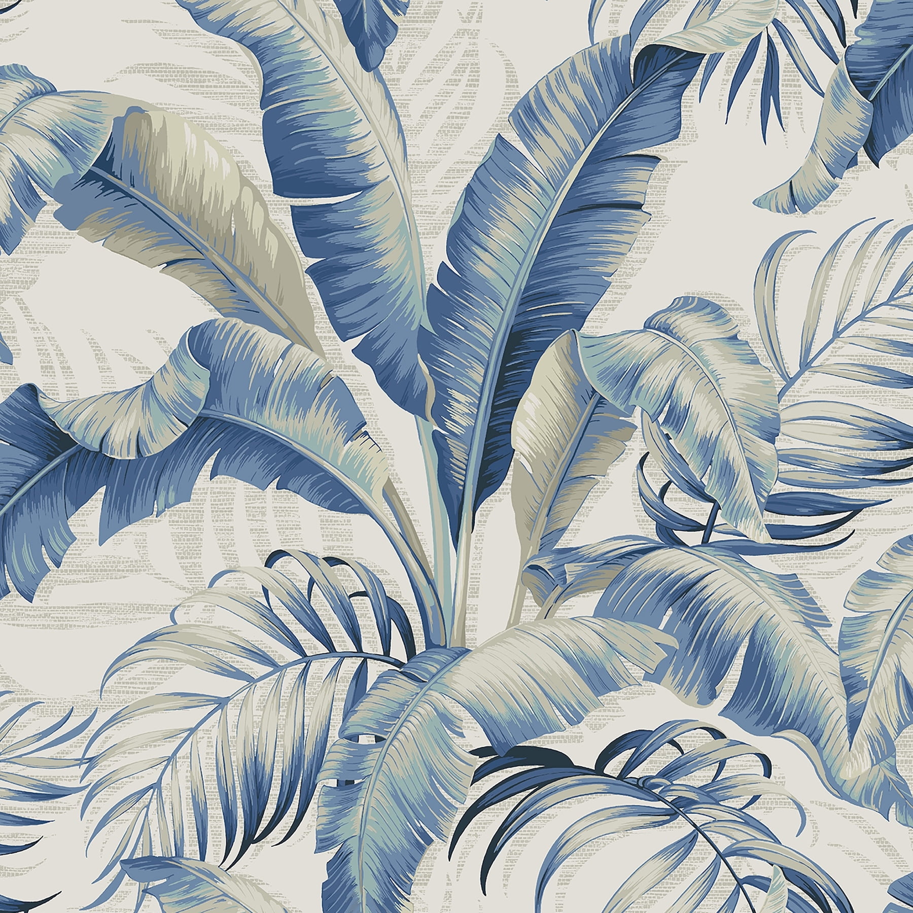 Azure Vinyl Tropical Palm Peel & Stick Wallpaper Roll