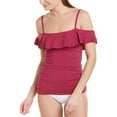 thumbnail image 1 of Tommy Bahama Pearl Flounced Tankini Top, Cabernet Crush, X-Small, 1 of 1