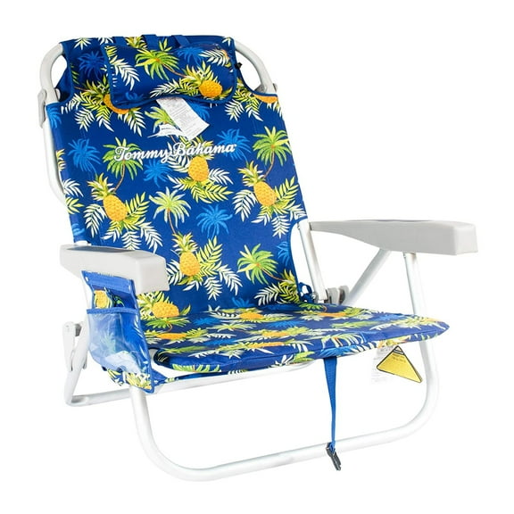 Tommy Bahama Pineapple Beach Chair with Insulated Cooler and Storage Pouch