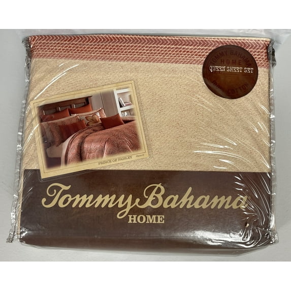 Tommy Bahama Prince Of Paisley Queen Sheet Set Pillowcases Flat Sheet Fitted Sheet 100 % Cotton