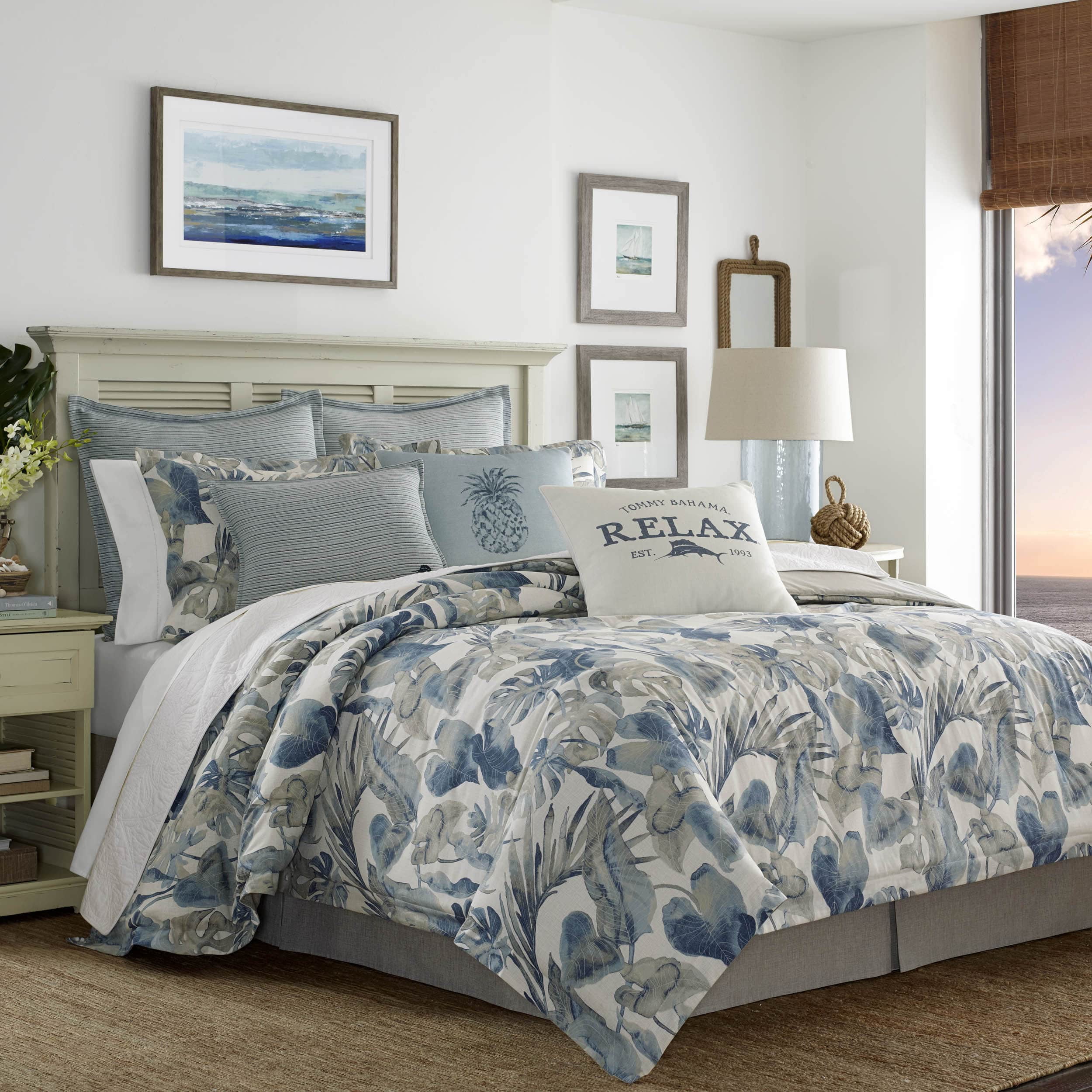 Tommy Bahama Raw Coast Blue Cotton Comforter Set