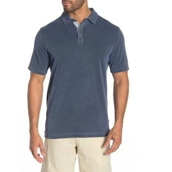Tommy Bahama Shoreline Surf Polo Shirt Short Sleeve Mens Golf Shirt, Midnight Blue Size L