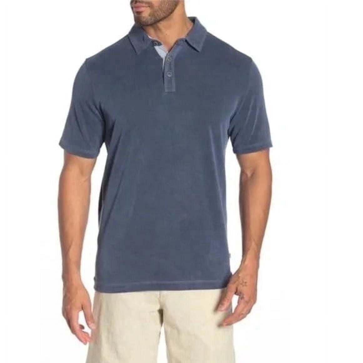 Tommy Bahama Men 1 Pack Shoreline Surf Polo Shirt Cotton Blend Polo Shirt Midnight Blue Large