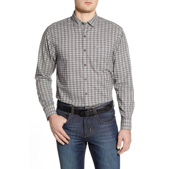 Tommy Bahama T323608 Newport Coast Cimarron Check IslandZone Shirt Bala Shark [M