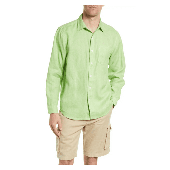 Tommy Bahama TR310622 Sea Glass Breezer Long Sleeve Shirt Glowing Green L