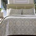 thumbnail image 1 of Tommy Bahama Turtle Cove 3-Piece Reversible Full/Queen Quilt Set in Grey, 1 of 3