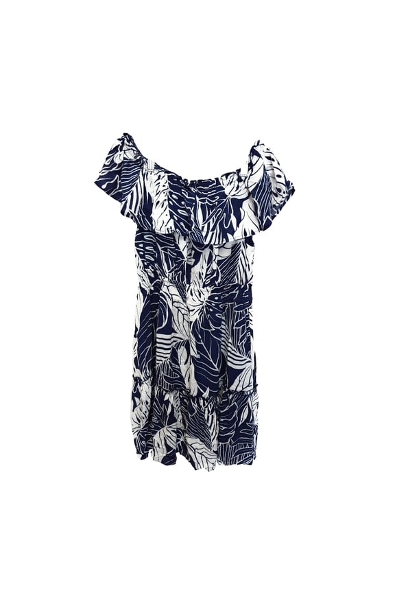 Women's Just Leafy Off The shoulder Dress, Island Navy, S