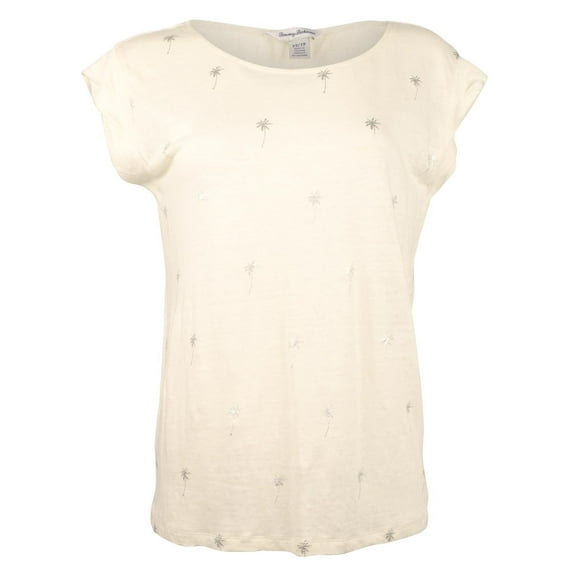 Tommy Bahama Women's Linnea Twist Sleeve Palm Tree T-Shirt Ccnt X-Small