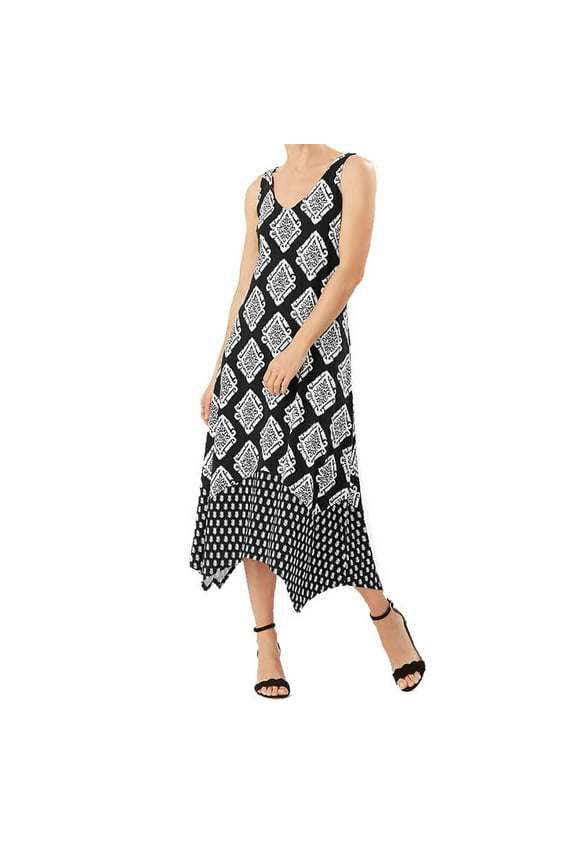 Women's Taj Tiles Maxi Dress, Black, Small