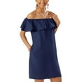 thumbnail image 1 of Tommy Bahama Womens Linen Ruffled Dress Swim Cover-Up, 1 of 3