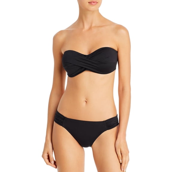 Tommy Bahama Womens Pearl Bandeau Beachwear Swim Top Separates Black M