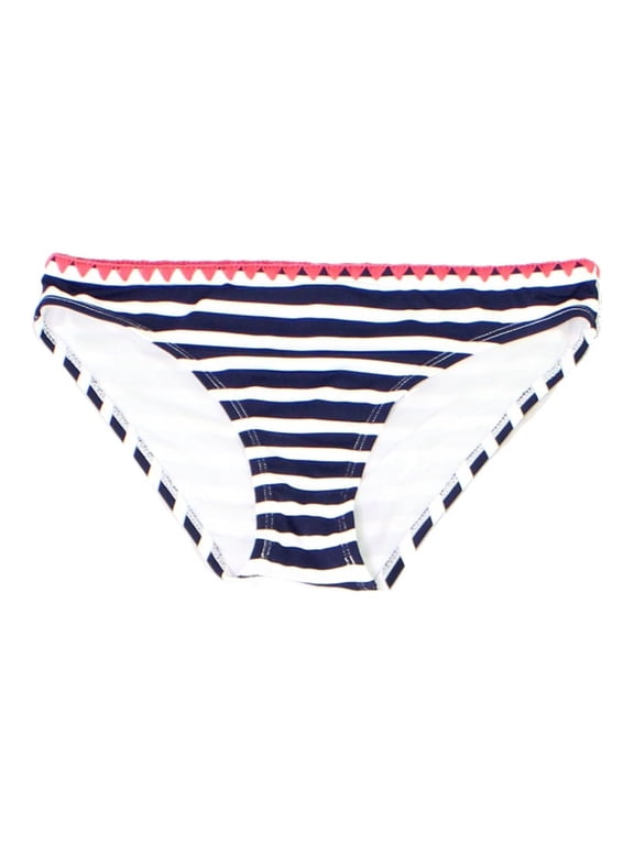 Womens Small Thread-Trim Stripe Bikini Bottom