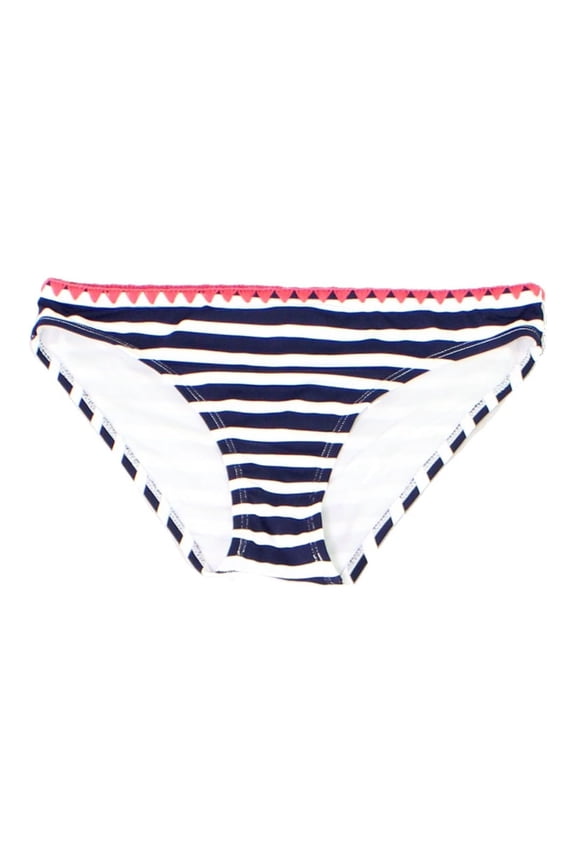Womens Small Thread-Trim Stripe Bikini Bottom