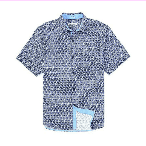 Tommy BahamaIslandZone Costa Geo Short-Sleeve Woven Shirt,L