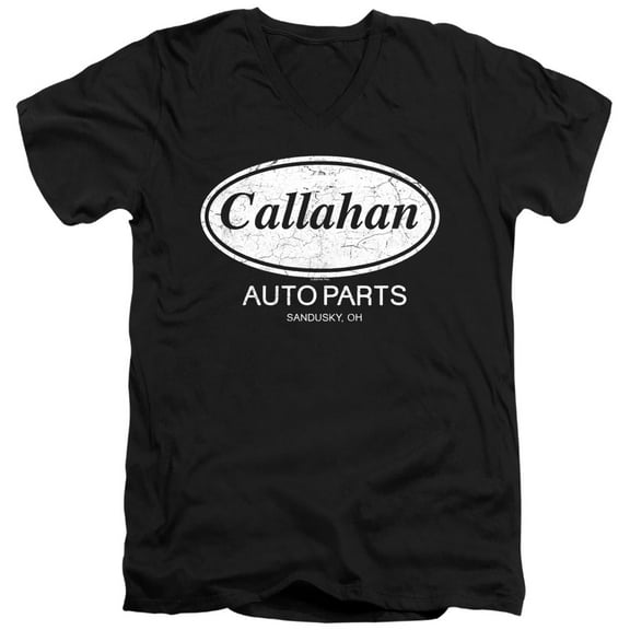 Tommy Boy Callahan Auto Parts, Sandusky, OH Unisex Adult V-Neck T Shirt (Medium) Black