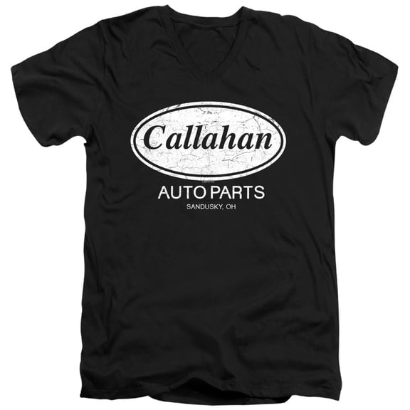Tommy Boy Callahan Auto Parts, Sandusky, OH Unisex Adult V-Neck T Shirt (X-Large) Black
