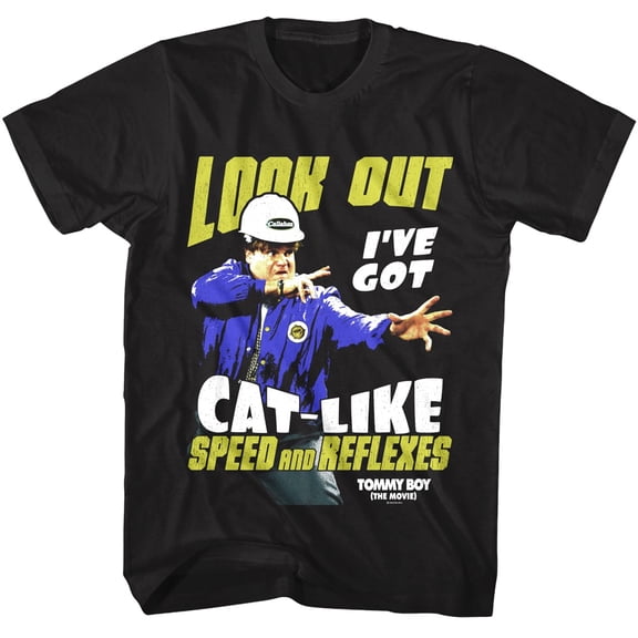Tommy Boy - Cat Like - American Classics - Solid Black Adult Short Sleeve T-Shirt