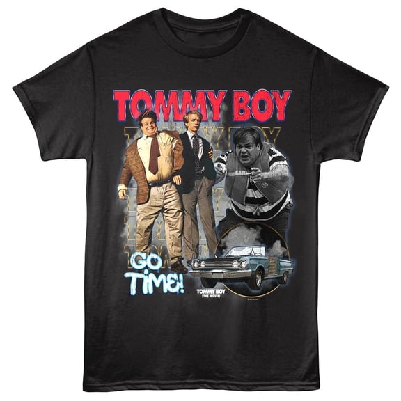 Tommy Boy - Go Time - American Classics - Front Print Black Adult Short Sleeve T-Shirt