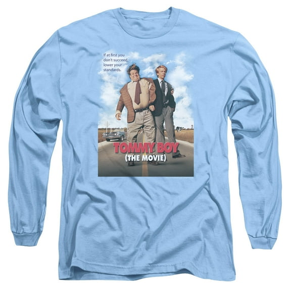 Tommy Boy Movie Poster Long Sleeve Adult 18/1 T-Shirt Carolina Blue