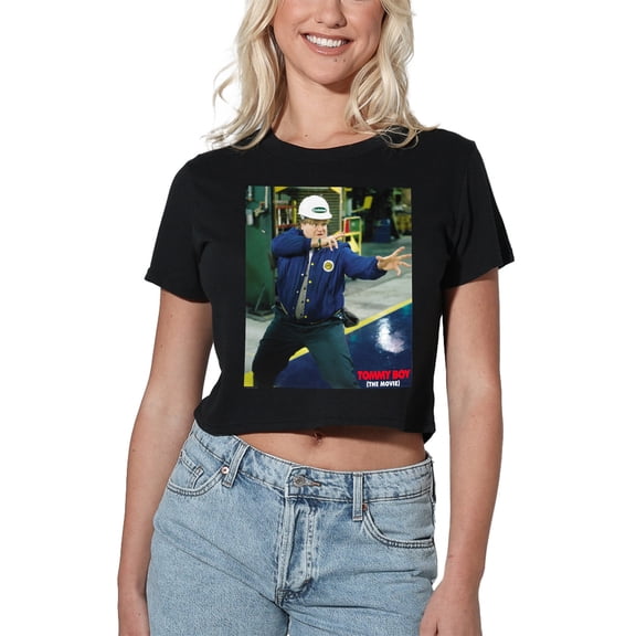 Tommy Boy Speed and Reflexes Women's Crop Top T-Shirt, Black, X-Large