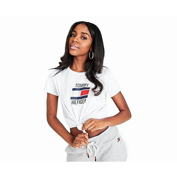 Tommy Classic Knot Tee Womens Active Shirts & Tees Size S, Color: White/Blue/Red