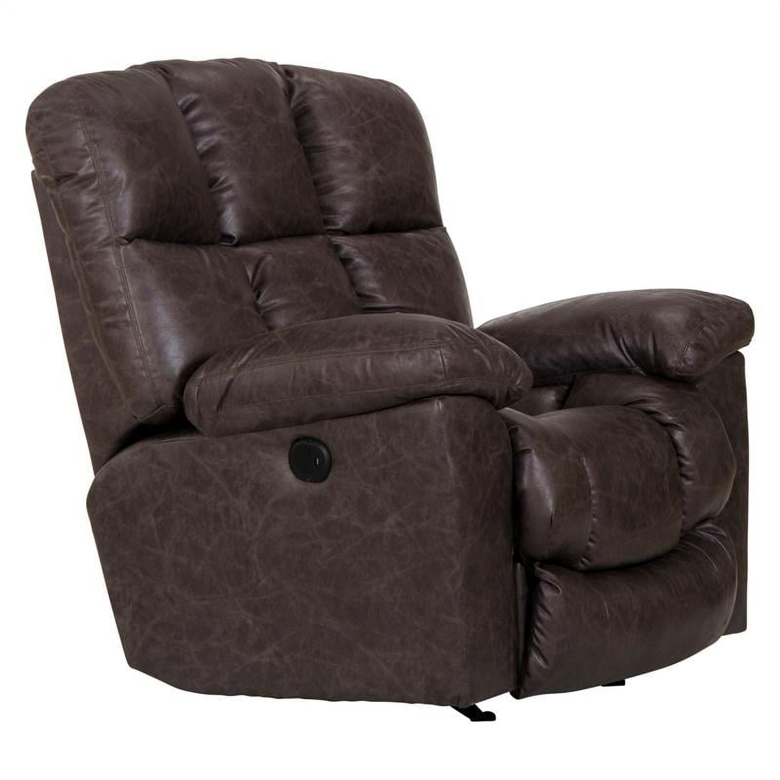 Tommy Full Chaise Power Rocker Recliner in Gray Polyester Fabric
