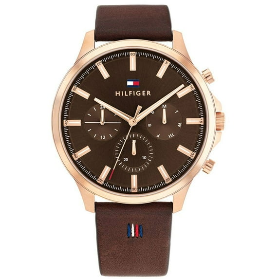 Tommy Hilfiger 1710497 Men's Ryder Brown Dial Leather Strap Watch