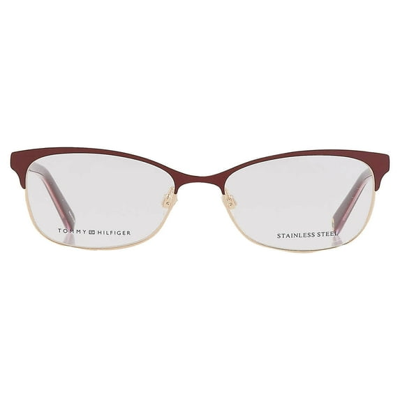 Tommy Hilfiger 1777 Full Rim Cat Eye/Butterfly Red Glitter Gold Eyeglasses