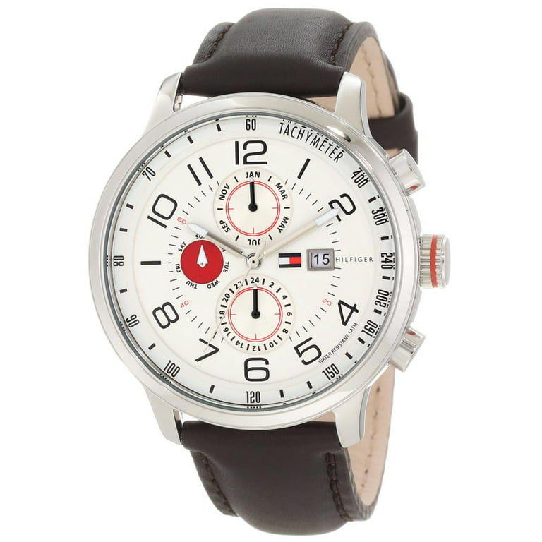 Tommy Hilfiger Men's Brown Leather Strap Watch 46mm  Tommy hilfiger watches,  Brown leather strap watch, Stainless steel bracelet men