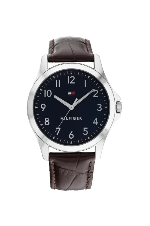 1791449 Navy Blue Dial Brown Leather Strap 45mm Mens Watch