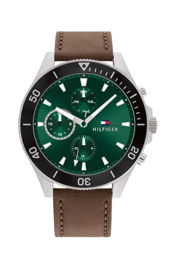 1791983 Green Dial Brown Leather Strap 46MM Mens Watch