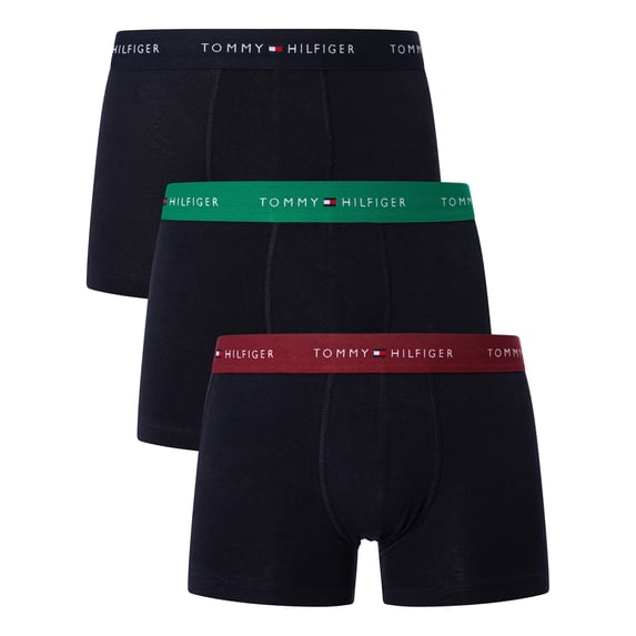 Tommy Hilfiger 3 Pack Signature Cotton Essential Trunks, Black