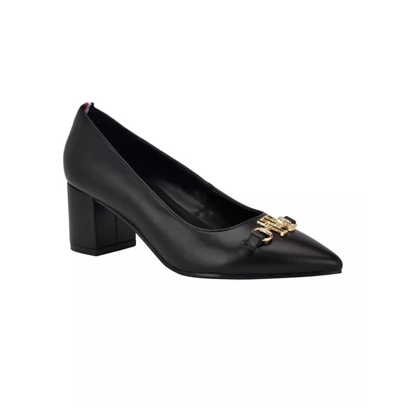 Tommy Hilfiger BLACK Women's Nanya Block Heel Classic Pumps, US 6