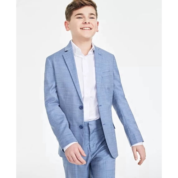 Tommy Hilfiger BLUE Big Boys Modern-Fit Stretch Sharkskin Suit Jacket, US 14
